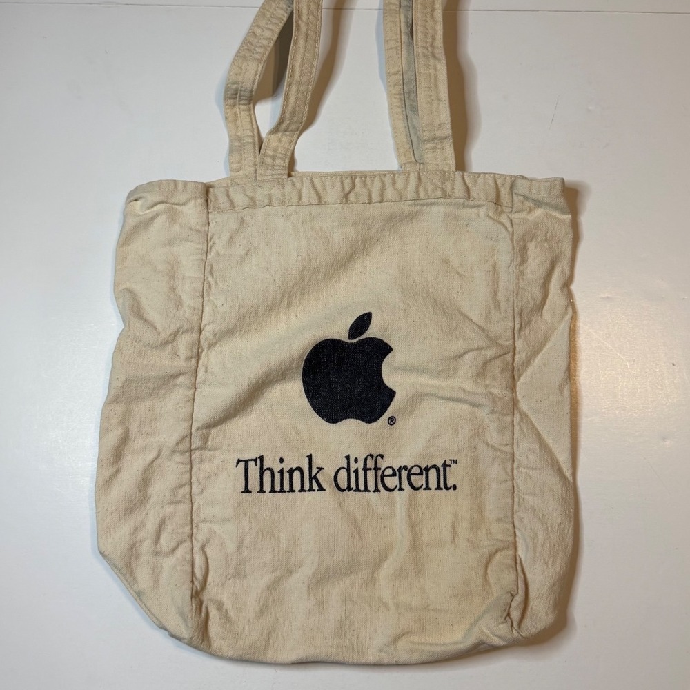 Vintage Apple Think Different Canvas Tote Bag Rare Promotional Tech Merch